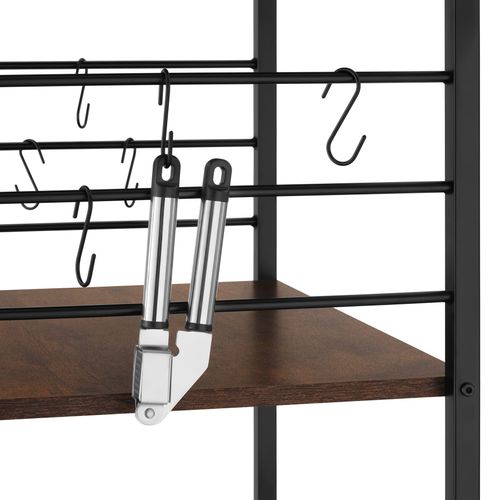 Chariot De Service Style Industriel Bois Et Acier Bois Foncé