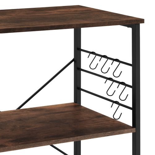 Chariot De Service Style Industriel Bois Et Acier Bois Foncé