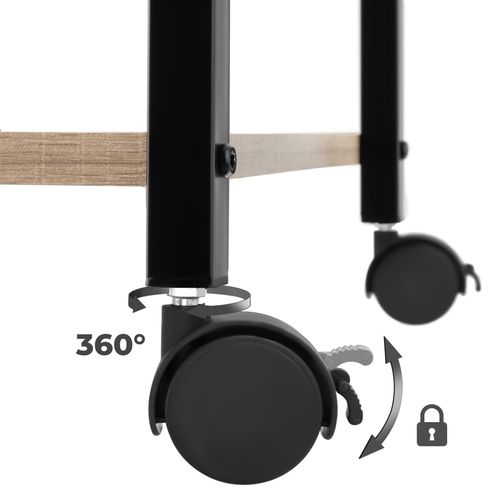 Chariot De Service Style Industriel Bois Et Acier Bois Clair