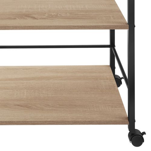 Chariot De Service Style Industriel Bois Et Acier Bois Clair