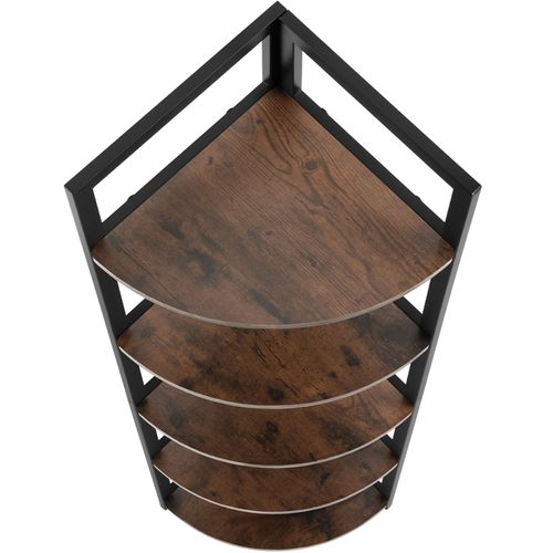 Étagère D’angle Style Industriel 30x30x150 Cm Bois Foncé