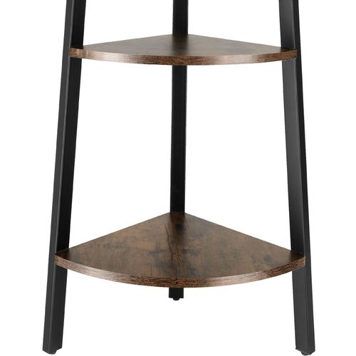 Étagère D’angle Style Industriel 34x34x125 Cm Bois Foncé