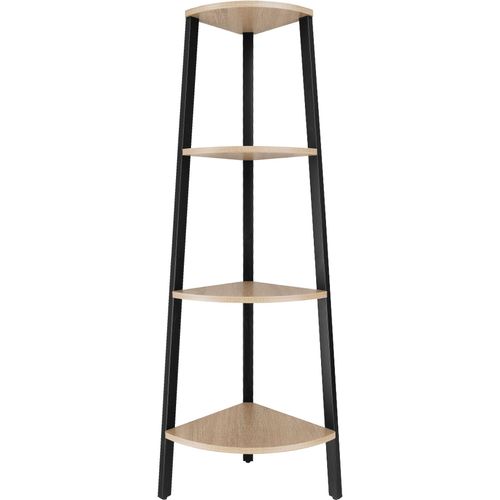 Étagère D’angle Style Industriel  34x34x125 Cm Bois Clair