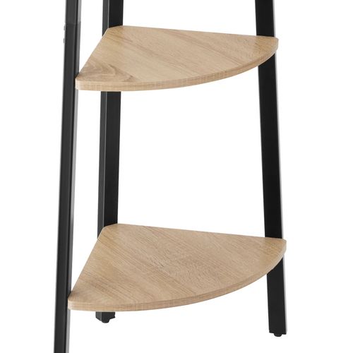 Étagère D’angle Style Industriel  34x34x125 Cm Bois Clair