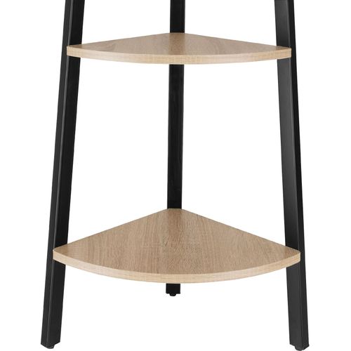 Étagère D’angle Style Industriel  34x34x125 Cm Bois Clair