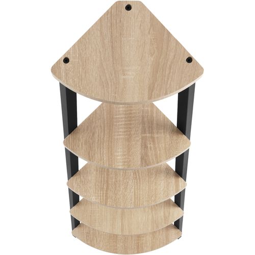 Étagère D’angle Style Industriel 34x34x1585 Cm Bois Clair