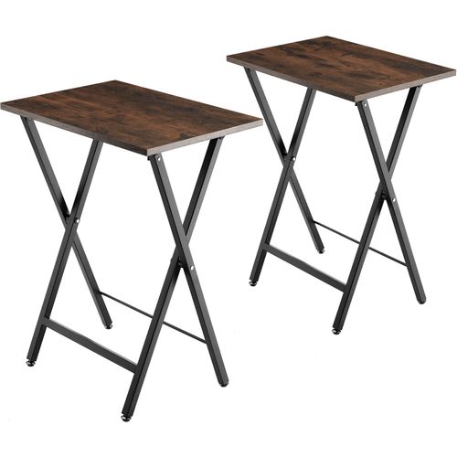 Ensemble De 2 Bouts de canapé Pliable Avec Pieds Articulés Réglables En Hauteur