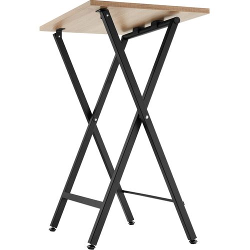 Ensemble De 2 Tables D’appoint Pliables Pieds Réglables Bois Clair