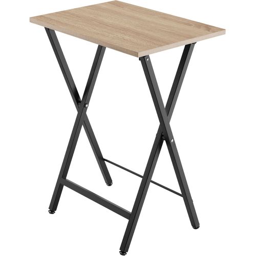 Ensemble De 2 Tables D’appoint Pliables Pieds Réglables Bois Clair