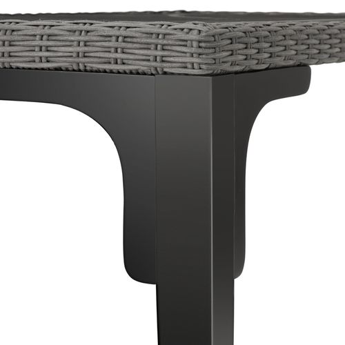 Ensemble Table En Rotin Avec 8 Chaises Gris  196 X 87 X 76 Cm