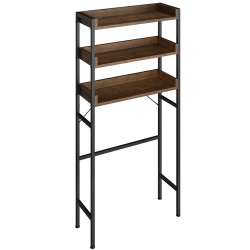 Étagère De Salle De Bain Style Industriel Bois Foncé Industriel, Rustique 67 X 25 X 165,5 Cm