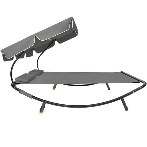 Transat En Acier Pour 2 Personnes 2 Roulettes 2 Coussins De Tête Noir