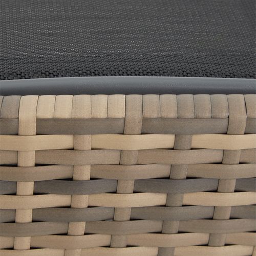 Chaise Longue En Rotin Anti-uv Coussin De Tête Amovible Marron Naturel