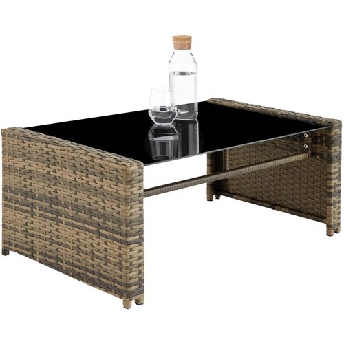 Canapé De Jardin Lounge En Rotin Marron Naturel/gris Foncé 122 X 70 X 76 Cm