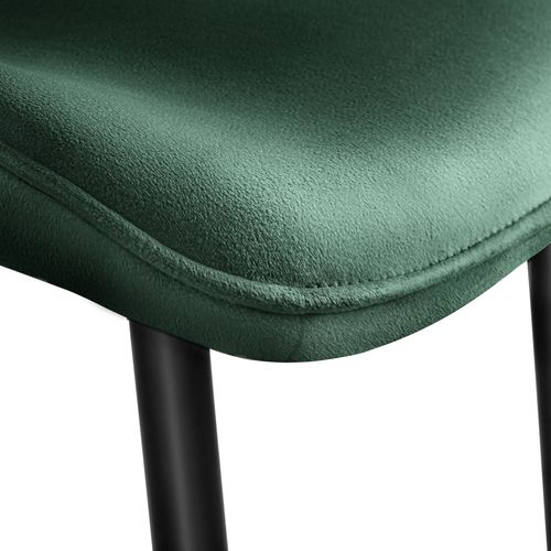 Lot De 6 Chaises Rembourrées Aspect Velours Ergonomique Vert Foncé