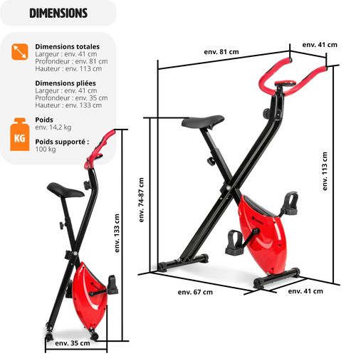 Vélo D'appartement Pliable 8 Niveaux De Difficulté