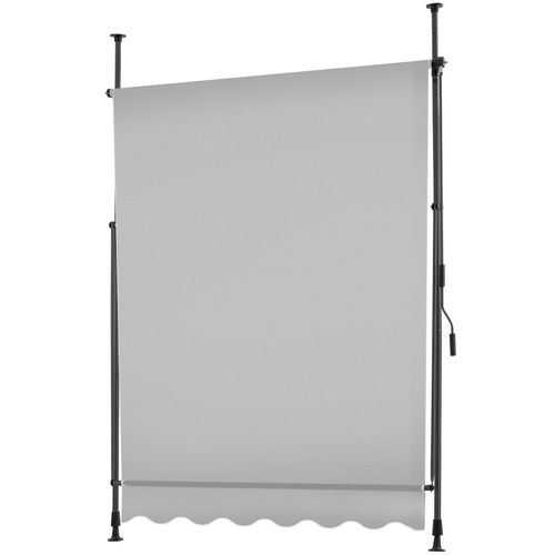 Store à Pince Sans Perçage En Polyester 150 X 180 Cm Gris Clair