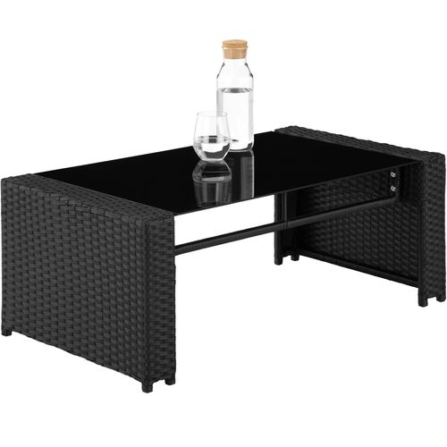 Canapé De Jardin Lounge En Rotin Noir/gris  122 X 70 X 76 Cm