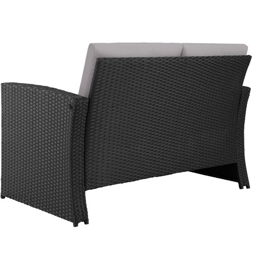 Canapé De Jardin Lounge En Rotin Noir/gris  122 X 70 X 76 Cm