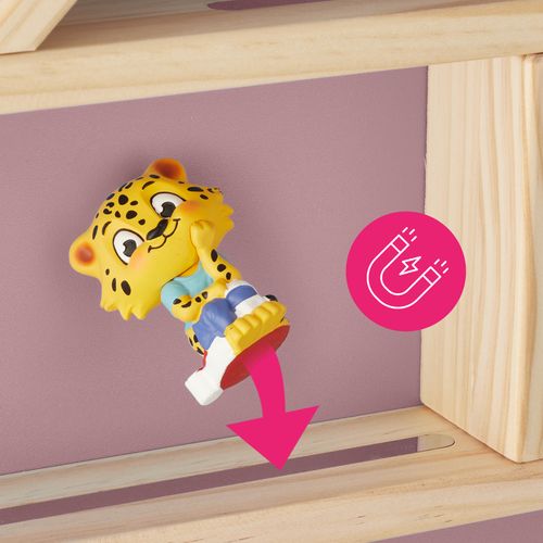 Étagère Murale Pour Jusqu'à 50 Tonies En Forme De Maison Avec Bandes Magnétiques Rose Vif