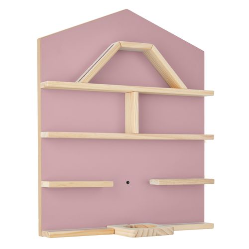 Étagère Murale Pour Jusqu'à 50 Tonies En Forme De Maison Avec Bandes Magnétiques Rose Vif