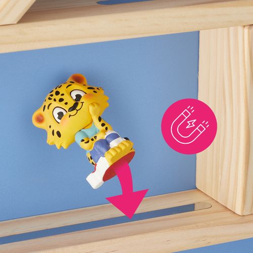 Étagère Murale Pour Jusqu'à 50 Tonies En Forme De Maison Avec Bandes Magnétiques Bleu