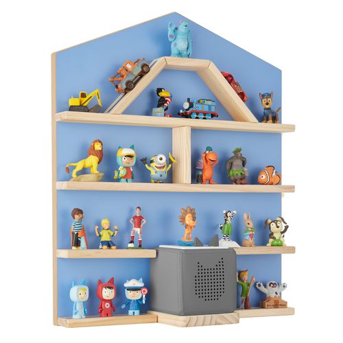 Étagère Murale Pour Jusqu'à 50 Tonies En Forme De Maison Avec Bandes Magnétiques Bleu