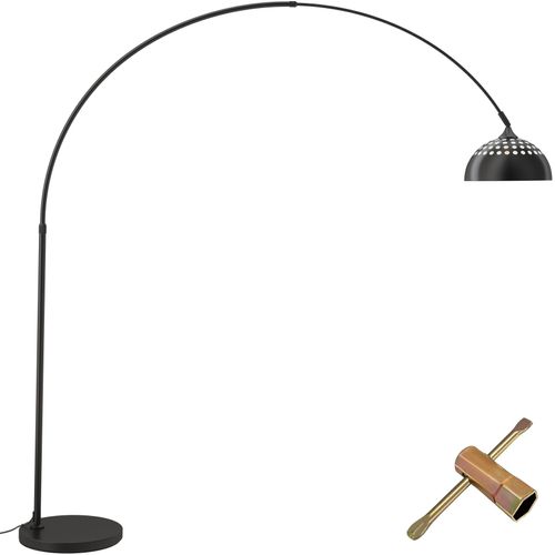 Lampe Sur Pied En Acier Laqué Époxy 60w Réglable En Hauteur Noir