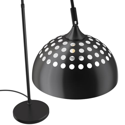 Lampe Sur Pied En Acier Laqué Époxy 60w Réglable En Hauteur Noir