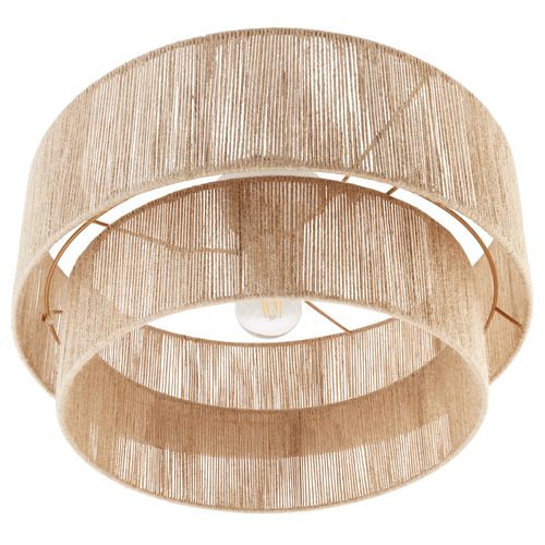 Plafonnier En Fibres De Jute Tressée Et Acier Style Bohème 40w