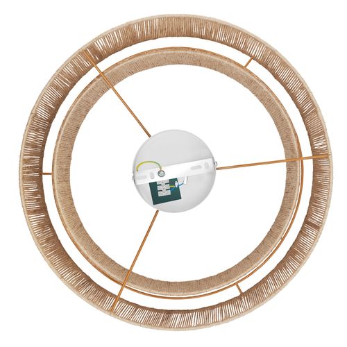 Plafonnier En Fibres De Jute Tressée Et Acier Style Bohème 40w