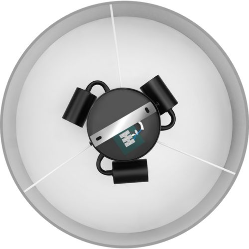 Plafonnier Structure En Acier Abat-jour En Textile Aspect Lin Gris