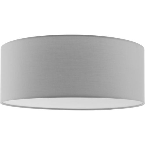 Plafonnier Structure En Acier Abat-jour En Textile Aspect Lin Gris