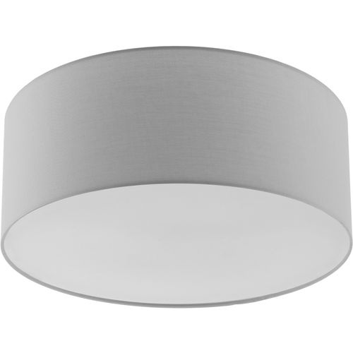 Plafonnier Structure En Acier Abat-jour En Textile Aspect Lin Gris