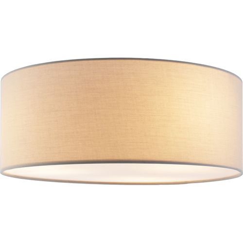 Plafonnier Structure En Acier Abat-jour En Textile Aspect Lin Gris