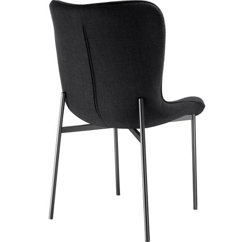 Chaise Rembourrée Avec Revêtement En Tissu Forme Ergonomique Noir