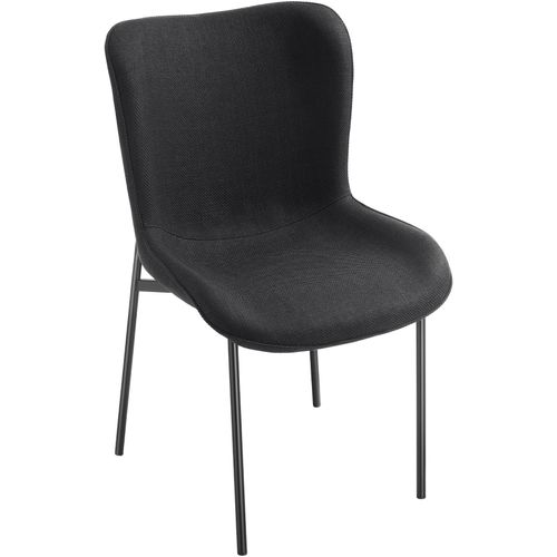 Chaise Rembourrée Avec Revêtement En Tissu Forme Ergonomique Noir