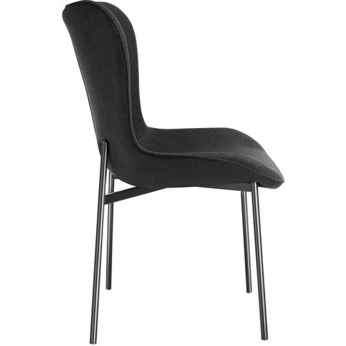 Chaise Rembourrée Avec Revêtement En Tissu Forme Ergonomique Noir