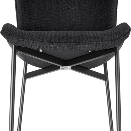 Chaise Rembourrée Avec Revêtement En Tissu Forme Ergonomique Noir