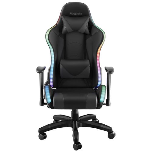 Chaise De Gaming Dossier Réglable Avec Fonction Massage Et LED Noir