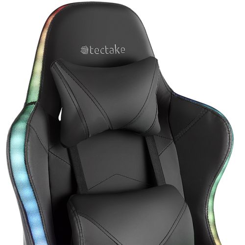 Chaise De Gaming Dossier Réglable Avec Fonction Massage Et LED Noir