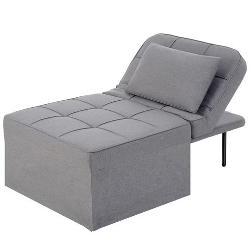 Chaise Transformable 4-en-1 Réglable En Hauteur En 6 Positions Gris