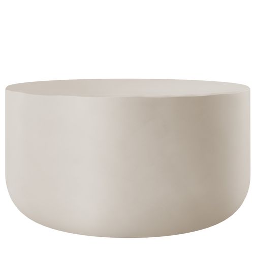 Table Basse Ronde Pour Intérieur et Extérieur 80x39,5 Cm Blanc