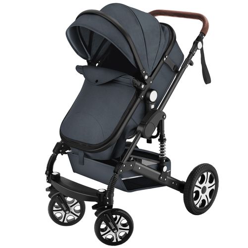 Poussette Combinée Pliable Avec Harnais à 5 Points Anthracite
