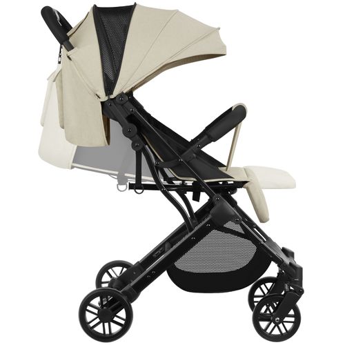 Poussette Buggy Pliable Avec Harnais à 5 Points Et Frein Beige