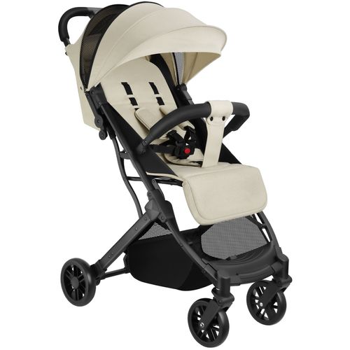 Poussette Buggy Pliable Avec Harnais à 5 Points Et Frein Beige
