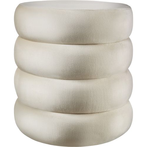 Pouf Rond Rembourré Avec Rangement Et Revêtement Doux