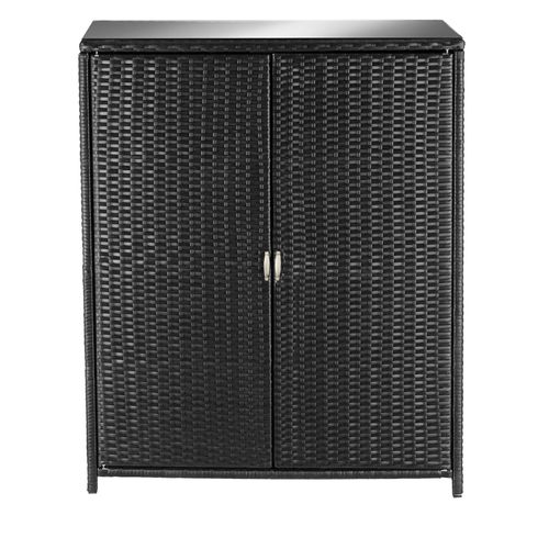 Armoire De Jardin En Rotin Cadre En Aluminium Avec 4 Compartiments