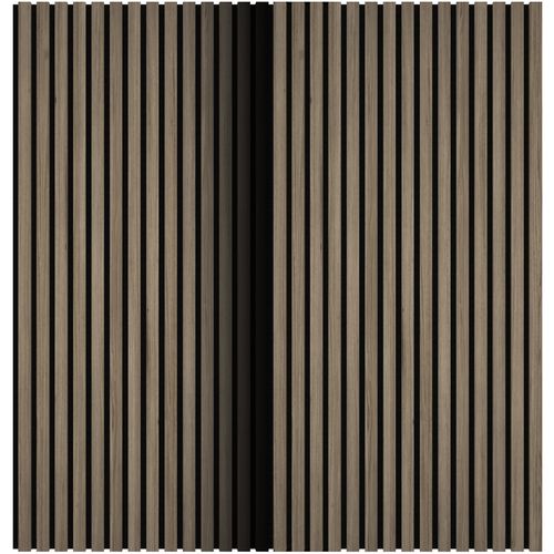 Lot De 2 Panneaux Acoustiques Aspect Bois 60 X 120 X 2,1 Cm Bois Foncé
