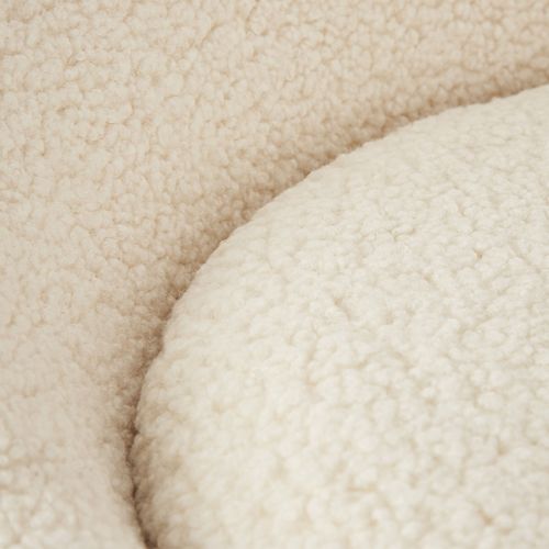 Fauteuil Cocktail Rond Et Rembourré Revêtement En Bouclé Blanc Cassé